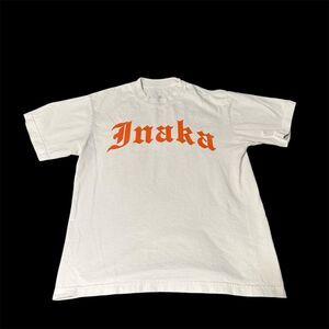 Inaka Power Men's Graphic Print‎ T-Shirt White Size S Short Sleeve